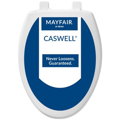 Mayfair Caswell Modern Slow Close Toilet Seat, Durable Plastic, Elongated, White