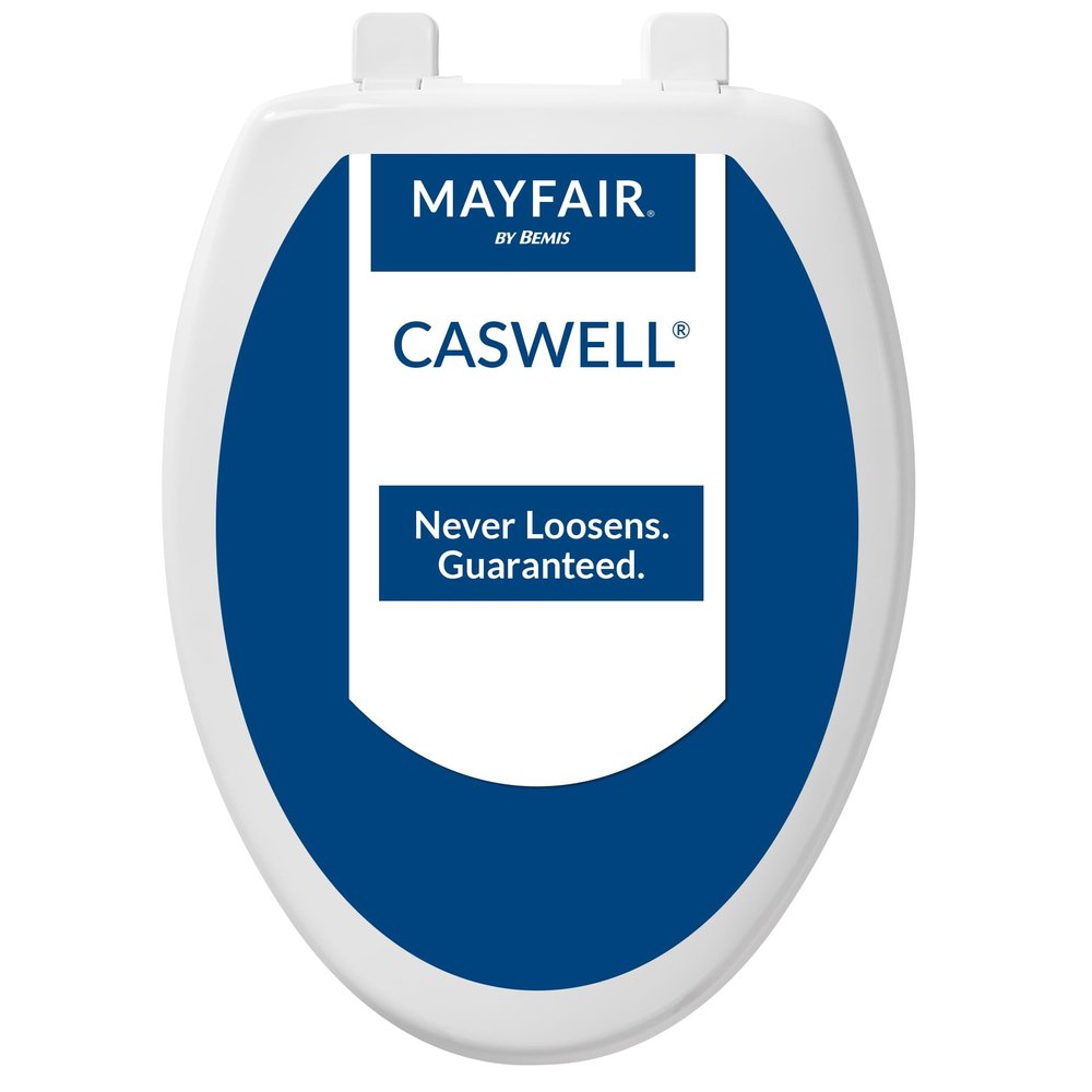 Mayfair Caswell Modern Slow Close Toilet Seat, Durable Plastic, Elongated, White
