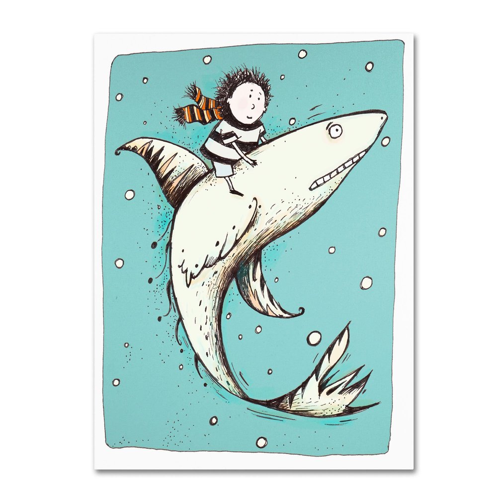 Trademark Fine Art "Fish Boy" Artwork by Carla Martell, 18 by 24-Inch