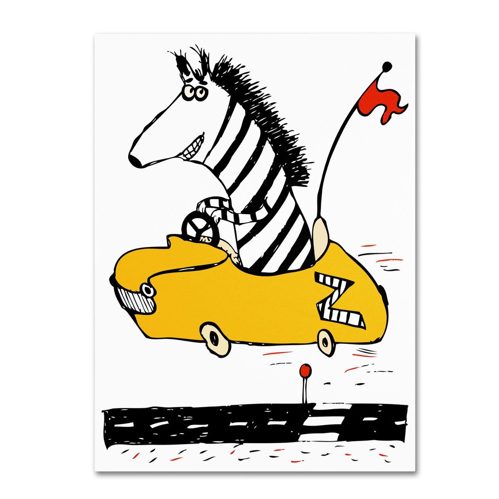 Trademark Fine Art "Zippy Zebra" Artwork by Carla Martell, 18 by 24-Inch