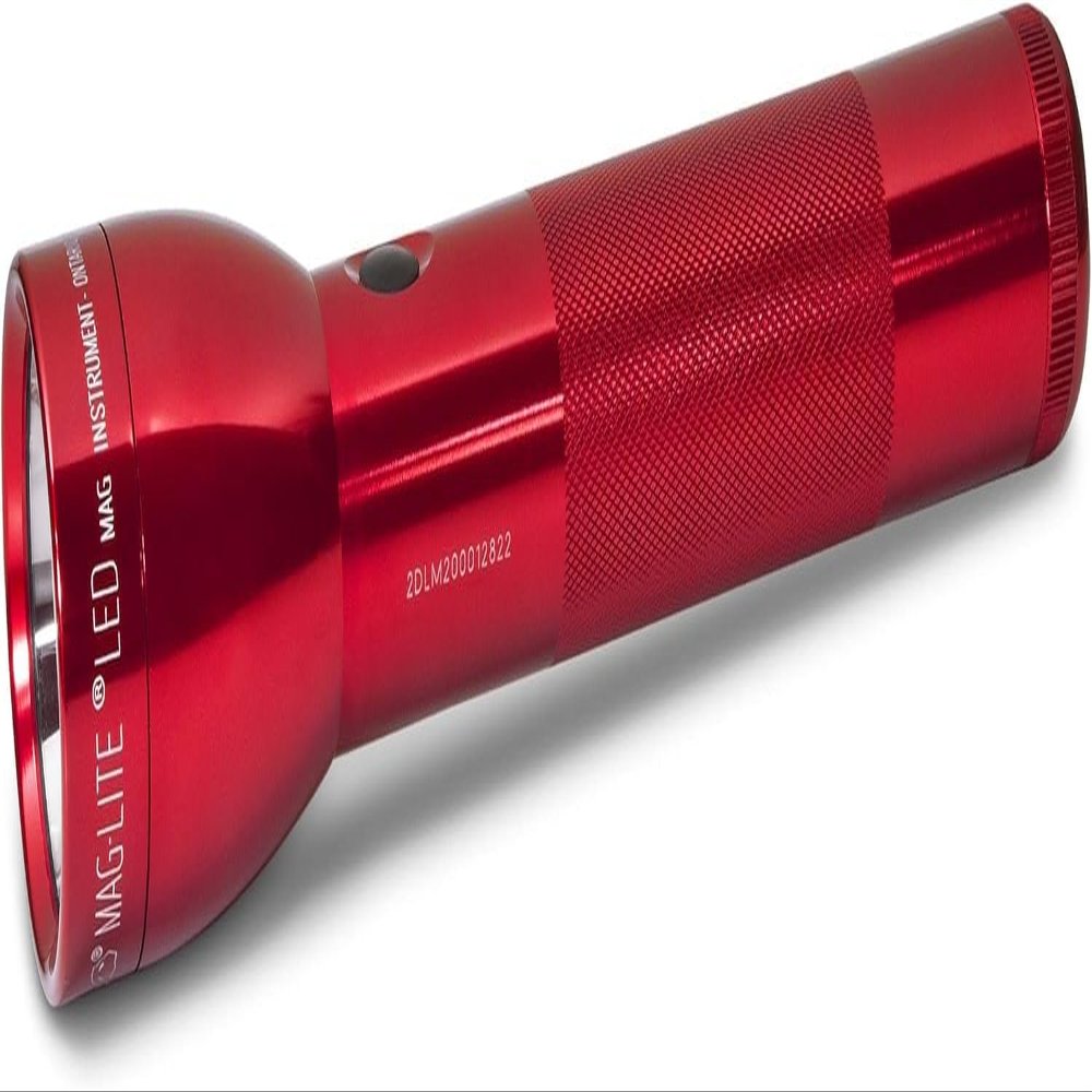 Maglite ML300L LED 2-Cell D Flashlight, Adjustable Focus, Long Battery Life, Water-Resistant, Tactical and Emergency Use  Red