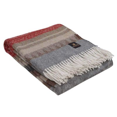 Alpaca Wool Blanket Throw Cherokee Design for Bed Couch Sofa Soft Warm Peruvian Alpaca Wool Blankets 72" x 60" (Ivory/Gray/Red/Sand)