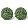vidaXL Artificial Boxwood Topiary Balls - Set of 2 Weather- Plastic Greenery Balls for Indoor/Outdoor Decorative Use - 13.8 Inches Diameter view 1