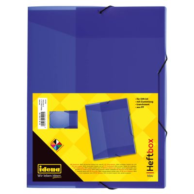 Idena DIN Box File with Elastic Strap a4 blue
