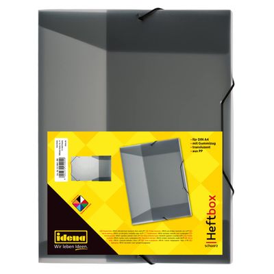 idena DIN Box File with Elastic Strap a4 Black