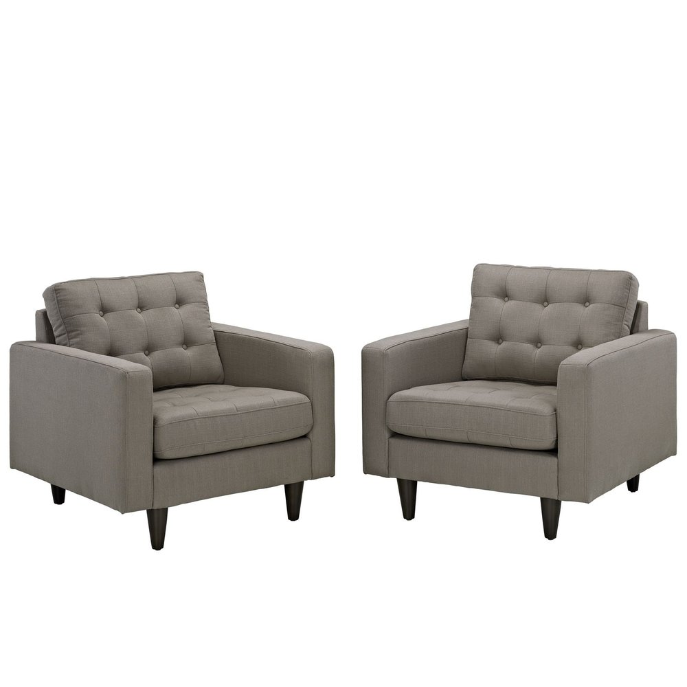 America Luxury - Chairs Modern Contemporary Armchair Set of Two Gray