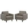America Luxury - Chairs Modern Contemporary Armchair Set of Two Gray view 1