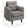 America Luxury - Chairs Modern Contemporary Armchair Set of Two Gray view 3