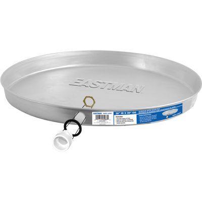 Eastman Aluminum Water Heater Drain Pan with PVC Fittings, 28 Inch ID x 30 Inch OD Compression, 60087