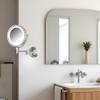 JERDON Wall-Mounted Vanity Mirror with Lights - Hard Wired Makeup Mirror with 8X Magnification & Nickel Finish - Direct Wire Model HL88NLD view 2