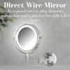 JERDON Wall-Mounted Vanity Mirror with Lights - Hard Wired Makeup Mirror with 8X Magnification & Nickel Finish - Direct Wire Model HL88NLD view 3