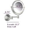 JERDON Wall-Mounted Vanity Mirror with Lights - Hard Wired Makeup Mirror with 8X Magnification & Nickel Finish - Direct Wire Model HL88NLD view 4