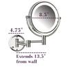 JERDON Wall-Mounted Vanity Mirror with Lights - Hard Wired Makeup Mirror with 8X Magnification & Chrome Finish - Direct Wire Model HL88CLD view 3