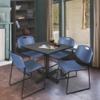 Regency Kobe 42-Inch Square Breakroom Table, Grey, and 4 Zeng Stack Chairs, Blue view 2