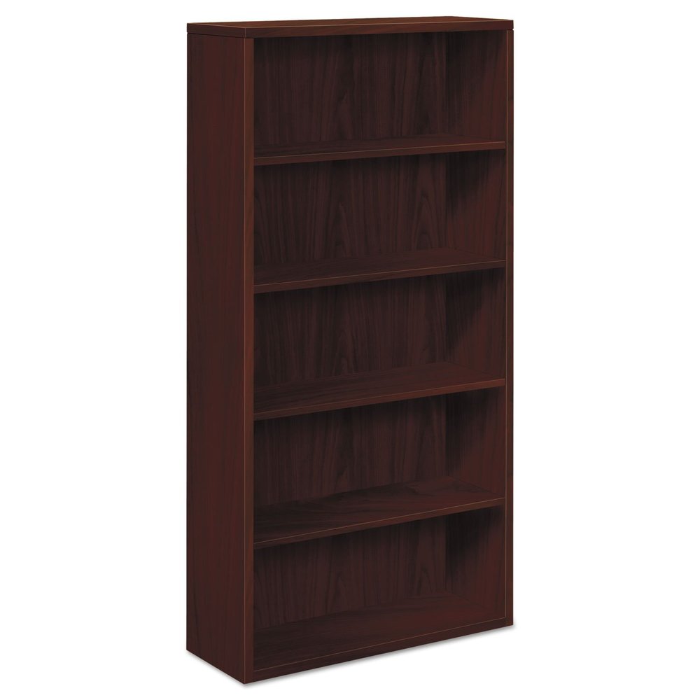 HON 105535NN 10500 Series Laminate Bookcase, Five-Shelf, 36w x 13-1/8d x 71h, Mahogany