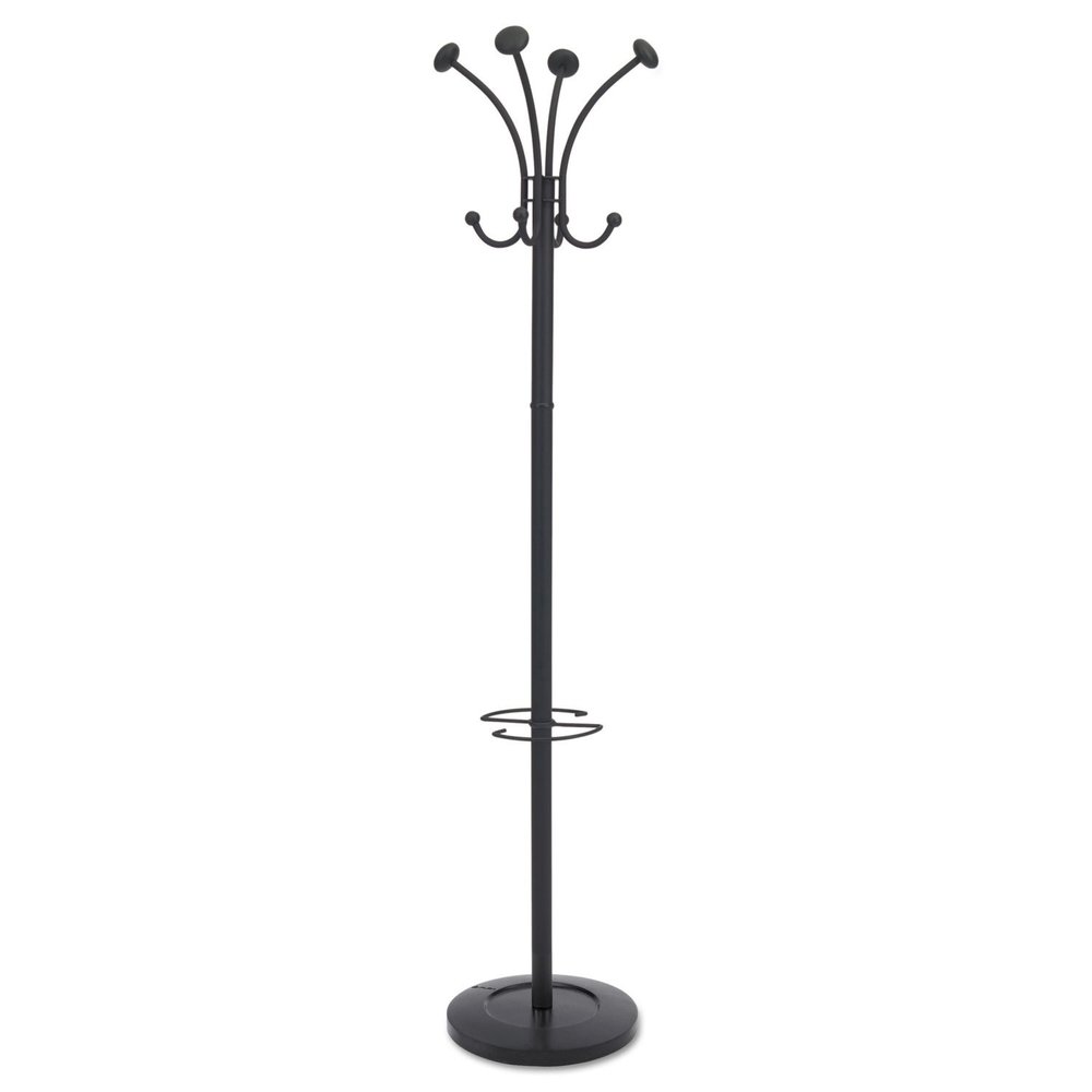 ALBA PMVIENAN Viena Coat Stand, Eight Knobs, Steel, 16w x 16d x 70-1/2h, Black