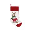 C&F Home 8.5" x 20" Christmas Dog Embroidered Hanging Large Xmas Stocking Winter Holidays Home Living Room Fireplace Mantle Cotton Gift Stocking Stuffer Seasonal Decor Decoration Red view 1