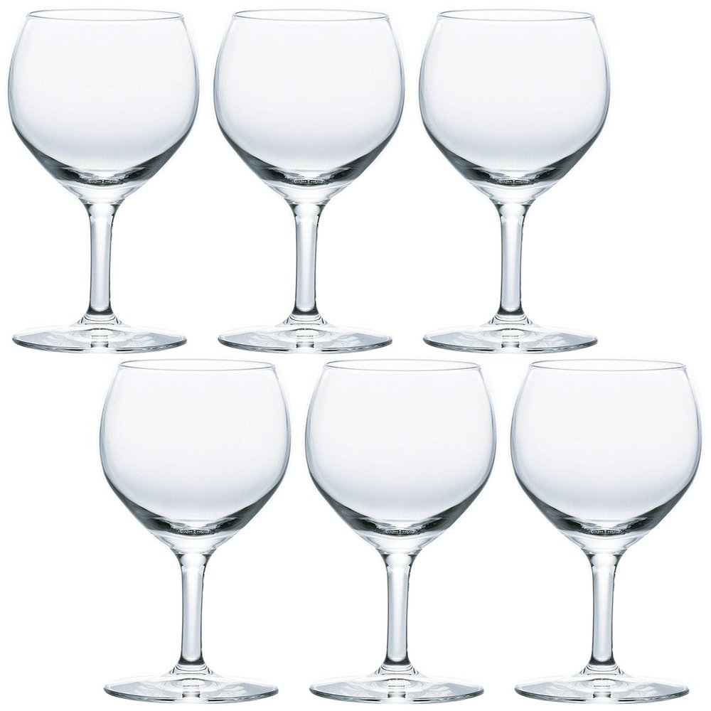 Aderia L-6661 Wine Glass, Clear, 10.1 fl oz (300 ml), Reinforced Mouth Area, 300 Wine Glasses, Set of 6, Made in Japan