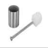 Axentia Stainless Steel Toilet Brush and Holder Set - Rust-Free Steel with Hygienic Removable Glass Insert - Incl. Replaceable Spare Toilet Bowl Brush Head view 2