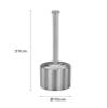 Axentia Stainless Steel Toilet Brush and Holder Set - Rust-Free Steel with Hygienic Removable Glass Insert - Incl. Replaceable Spare Toilet Bowl Brush Head view 3
