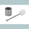 Axentia Stainless Steel Toilet Brush and Holder Set - Rust-Free Steel with Hygienic Removable Glass Insert - Incl. Replaceable Spare Toilet Bowl Brush Head view 4