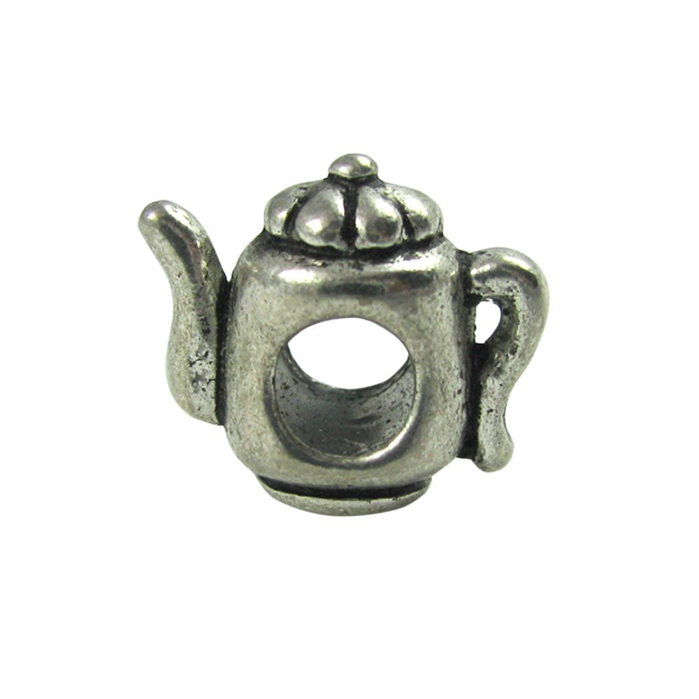 UniqueBeadsAndGifts Universal Teapot Charm, Tea Pot Bead, Teapot Bracelet Charm