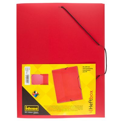 idena DIN Box File with Elastic Strap a4 red