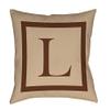 Manual Woodworkers & Weavers Square Throw Pillow, 14-Inch, Monogrammed Letter L, Caramel Classic Block view 1