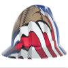 MSA 10071159 Freedom Series V-Gard Full-Brim Hard Hat With Fas-Trac III Ratchet Suspension, Polyethylene Shell, Self Adjusting Crown Straps - Standard Size, American Flag with 2 Eagles view 4