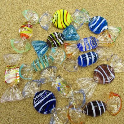 12 pcs Murano Art Glass Red Christmas Candy Candies Sweets Collectible Display