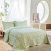 Home Soft Things Oversized King 4 Piece Faux Fur Quilted Tatami Bedspread Bedding Set, Soft Plush Warm Breathable Durable Quilt Coverlet Set with Matching Shams Pillows, 120" x 120", Light Green view 2