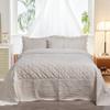 Home Soft Things Oversized King 4 Piece Faux Fur Quilted Tatami Bedspread Bedding Set, Soft Plush Warm Breathable Durable Quilt Coverlet Set with Matching Shams Pillows, 120" x 120", Taupe view 1
