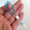 25 Pc Baptism Favors Mini Rosaries Turquoise with Silver Plated Accents/communion Favors Recuerditos De Bautismo/Christening Favors/Decenarios/ Decades/Finger Rosaries view 2
