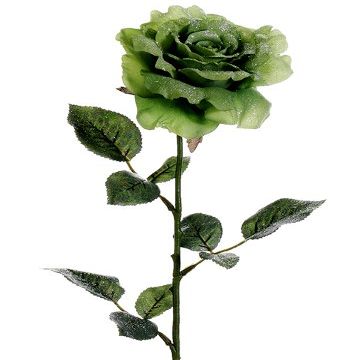 28" Glittered Rose Spray Green (pack of 12)