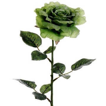 28" Glittered Rose Spray Green (pack of 12)