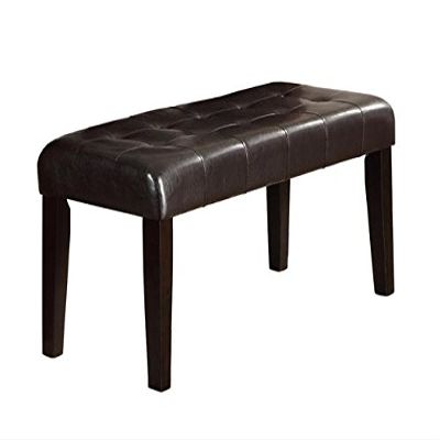 Brand New 48''x17''x19.5''h Bruce Rubber wood construction Bench with PU Seat Cushion