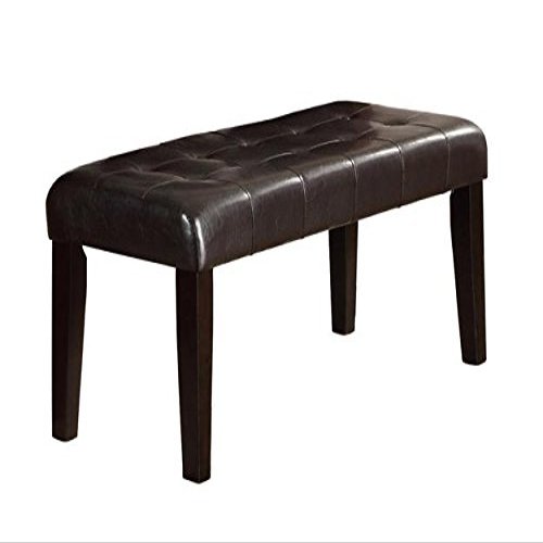 Brand New 48''x17''x19.5''h Bruce Rubber wood construction Bench with PU Seat Cushion