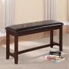 Brand New 50''x16''x19.3''h Clara Rubber wood construction Bench with PU Seat Cushion view 1