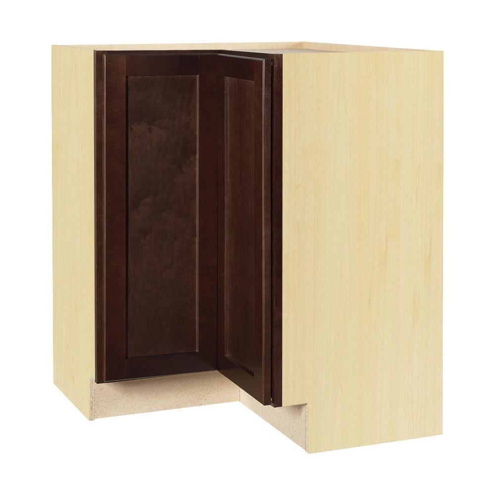 HAMPTON BAY KBLS36-SJM Rsi Home Products Shaker Corner Base Cabinet with Lazy Susan, Java