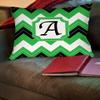 Manual Woodworkers & Weavers Square Throw Pillow, 14-Inch, Monogrammed Letter A, Black Chevron view 2