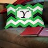 Manual Woodworkers & Weavers Square Throw Pillow, 14-Inch, Monogrammed Letter Y, Black Chevron view 2