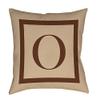 Manual Woodworkers & Weavers Square Throw Pillow, 14-Inch, Monogrammed Letter O, Caramel Classic Block view 1