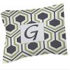 Manual Woodworkers & Weavers Pillow Sham, Standard, Monogrammed Letter G, Grey Honeycomb view 1