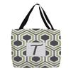 Manual Woodworkers & Weavers Shopping Tote Bag, 18-Inch, Monogrammed Letter T, Grey Honeycomb view 1