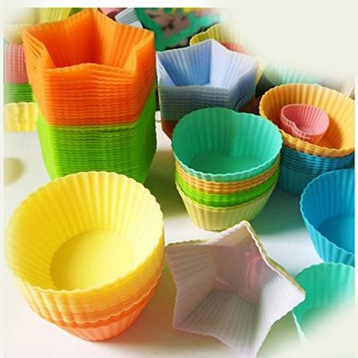 10 Pcs Heart Shaped Pentagram Circle Silicon Mold Chocolate Mold Cake Mold Random Color (Pentagram)