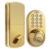 MiLocks DF-02P Keyless Entry Deadbolt Door Lock with Electronic Digital Keypad Entry, Polished Brass , Yellow view 1