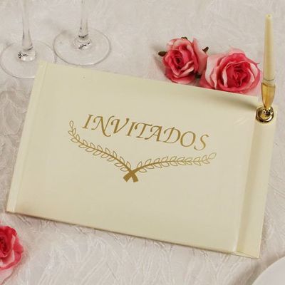 FavorOnline Mis Mehores Deseos! Guest Book with Attached Pen