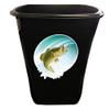 The Furniture Cove 5.5 Gallon Trash Can Black Plastic Finish Waste Basket Featuring Your Choice of a Novelty Themed Logo (Bass Splash) view 1