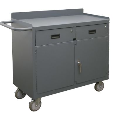 Durham 2213A-LU-95 Mobile Cabinet with 2 Drawer Lockable Storage Compartment, 36" Wide, 1200 lb Capacity