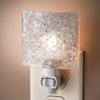 J Devlin Glass Art Stained Glass Night Light  Clear Fused Glass Chip Design, Handcrafted Plug-in Nightlight with Soft Glow, Elegant Home Dcor & Gift NTL 155 view 1